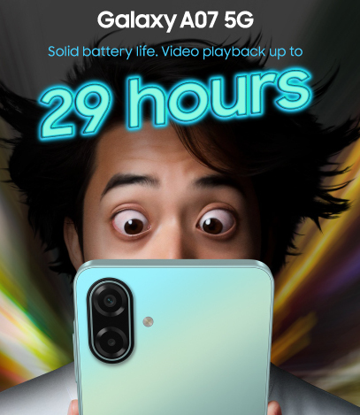 6,000mAh battery that can deliver longer playback:The Galaxy A07 5G
